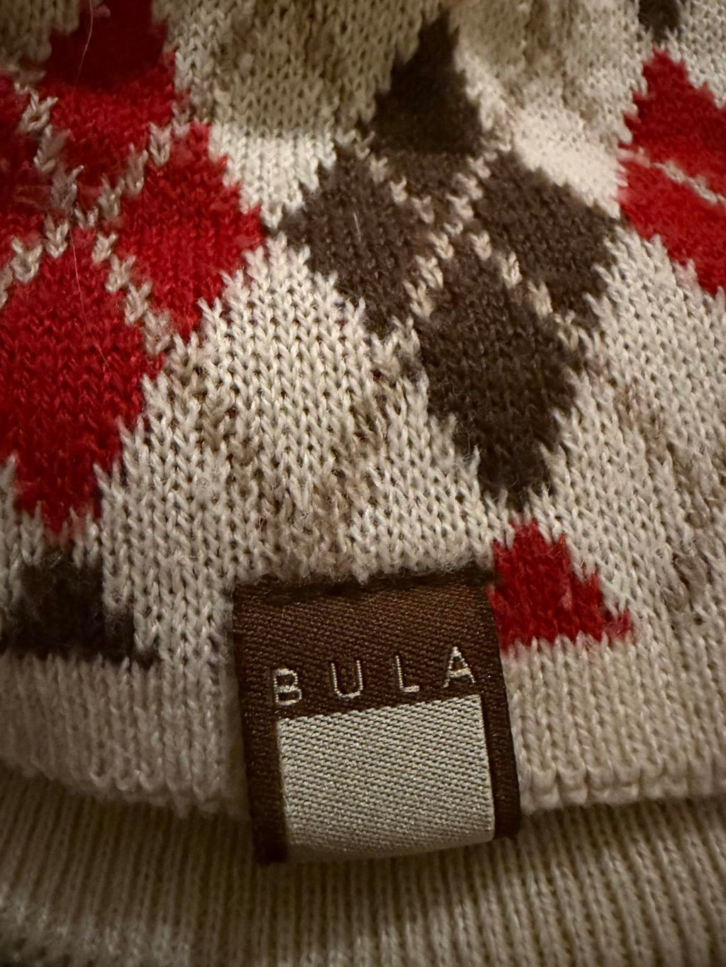 BULA Argyle Pattern Knit Beanie Hat