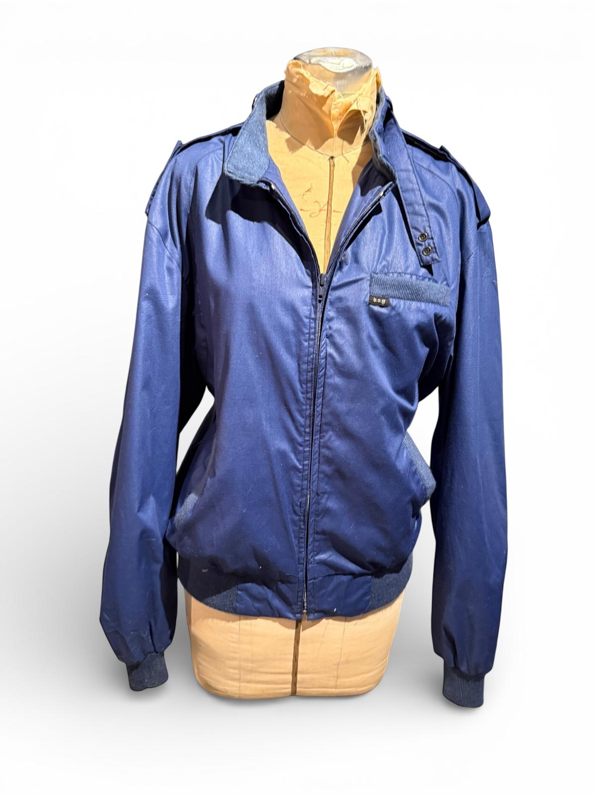 B.O.G. Vintage Blue Bomber Jacket with Zip Front