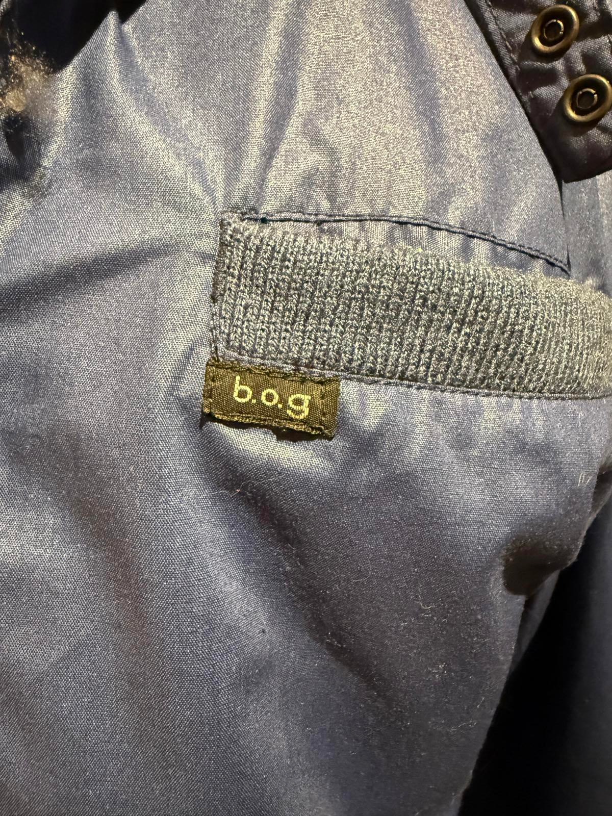 B.O.G. Vintage Blue Bomber Jacket with Zip Front