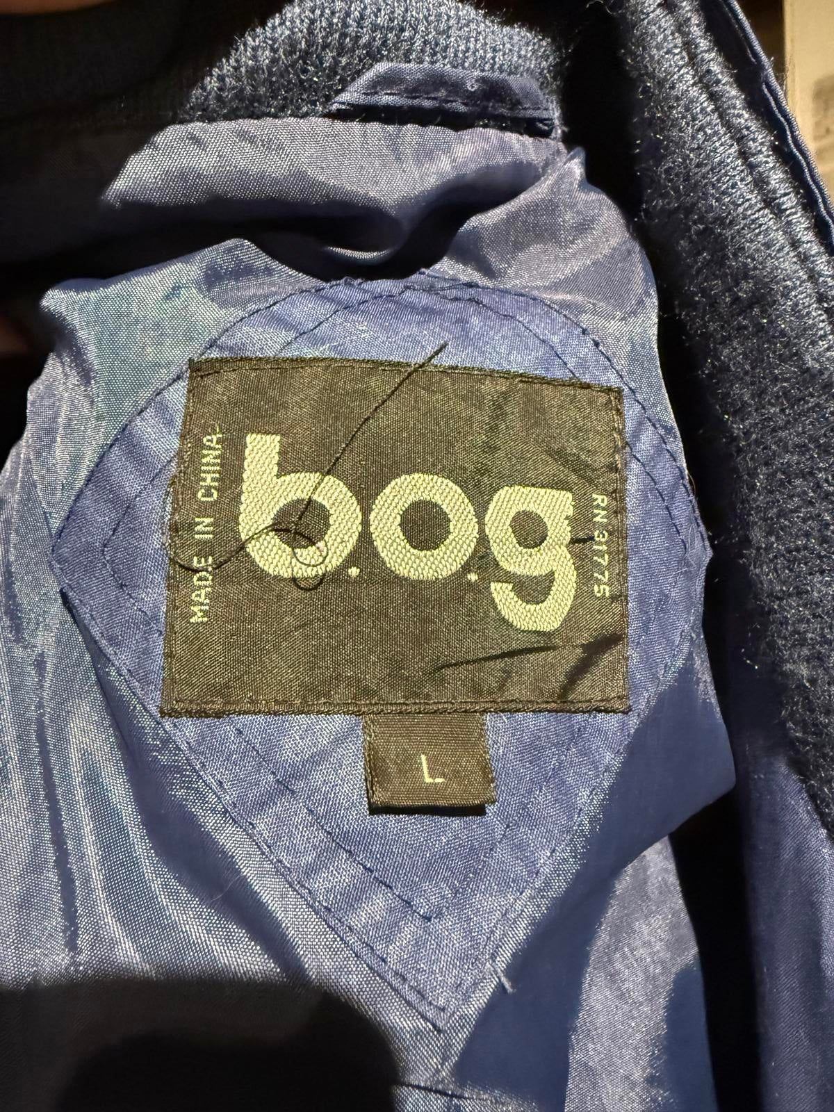 B.O.G. Vintage Blue Bomber Jacket with Zip Front