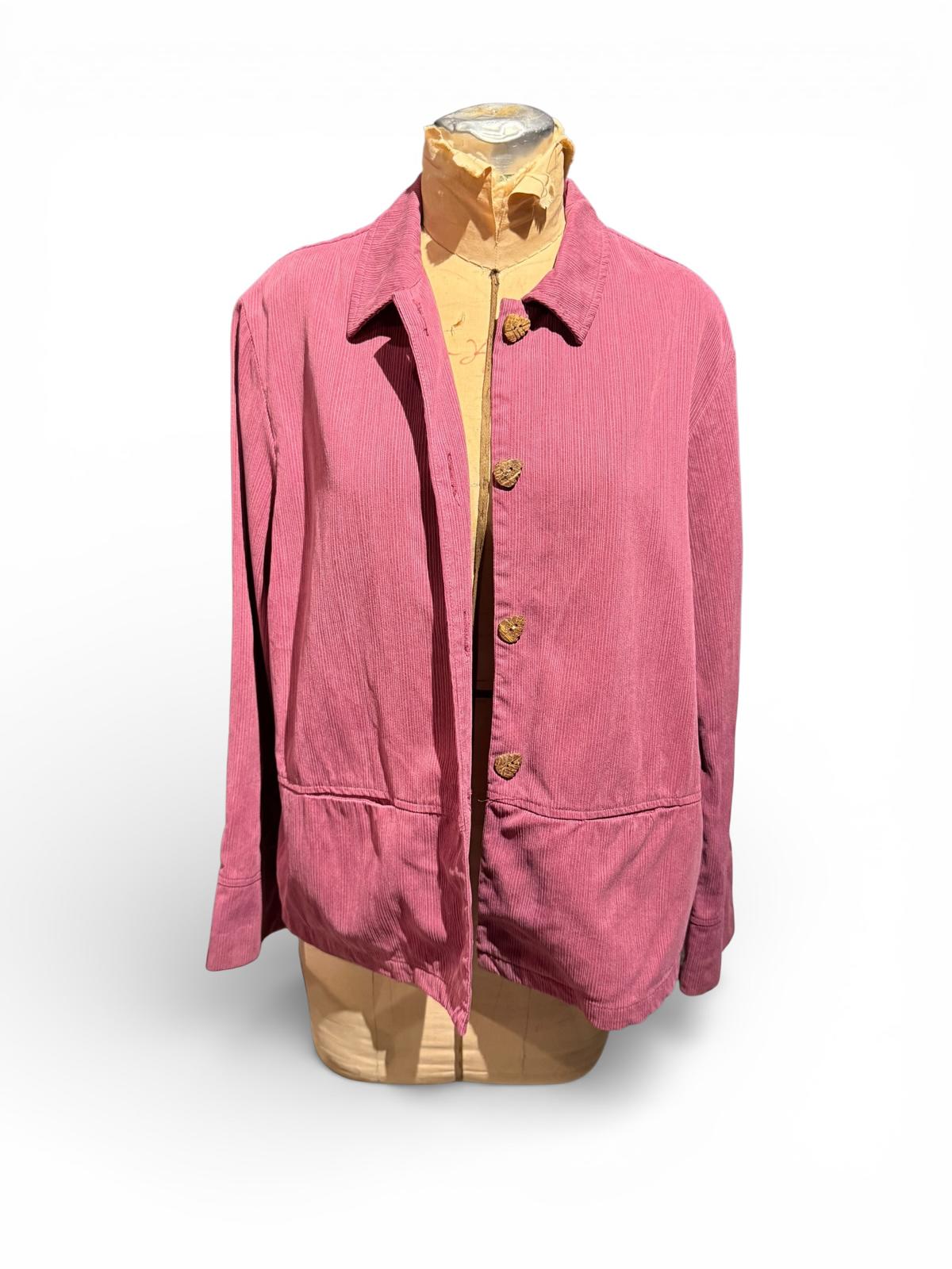 Kindred Spirit Pink Corduroy Button-Up Jacket