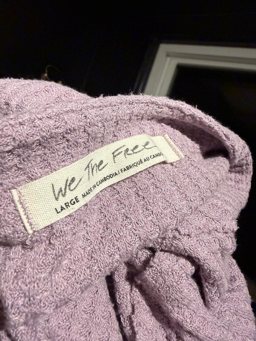 Free People Light Pink Waffle Knit Long Sleeve Tunic Top