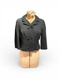 Barberini Vintage Black Textured Cropped Jacket