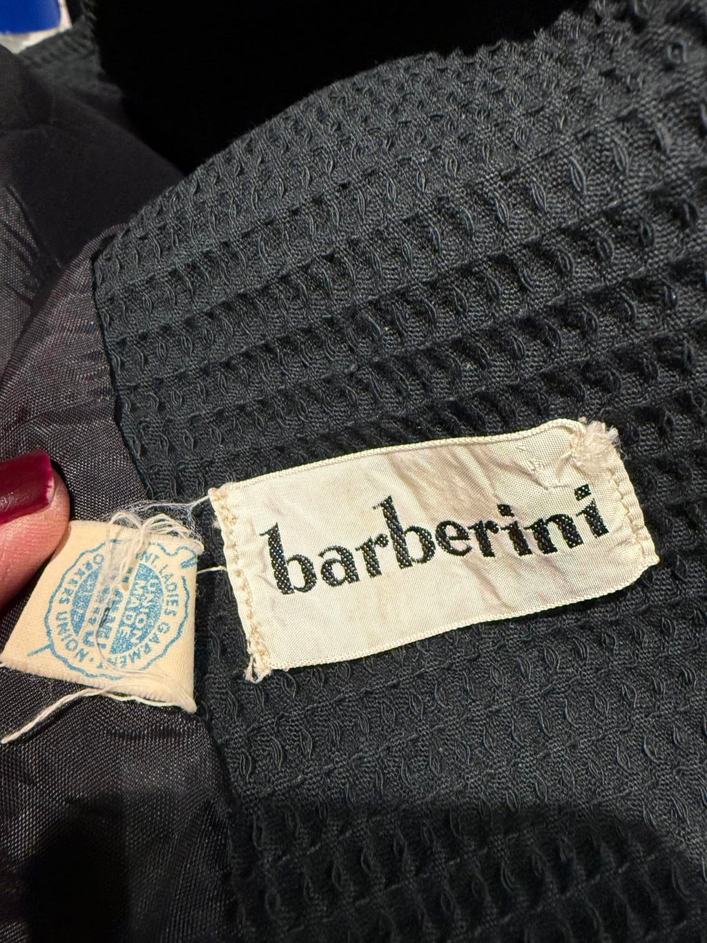 Barberini Vintage Black Textured Cropped Jacket