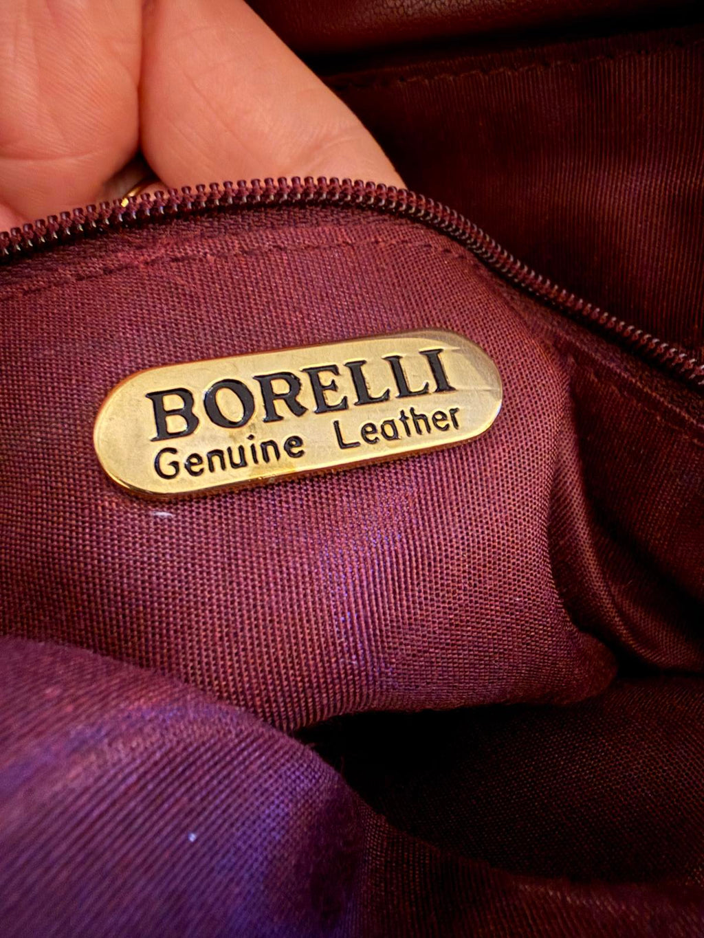Borelli Vintage Burgundy Leather Shoulder Bag