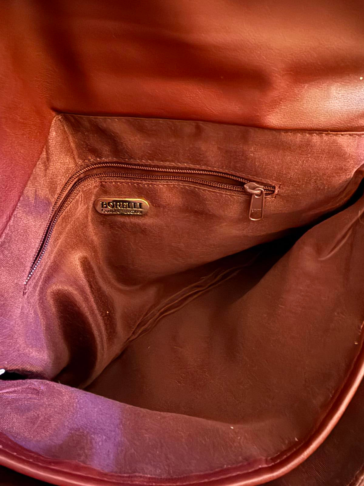 Borelli Vintage Burgundy Leather Shoulder Bag