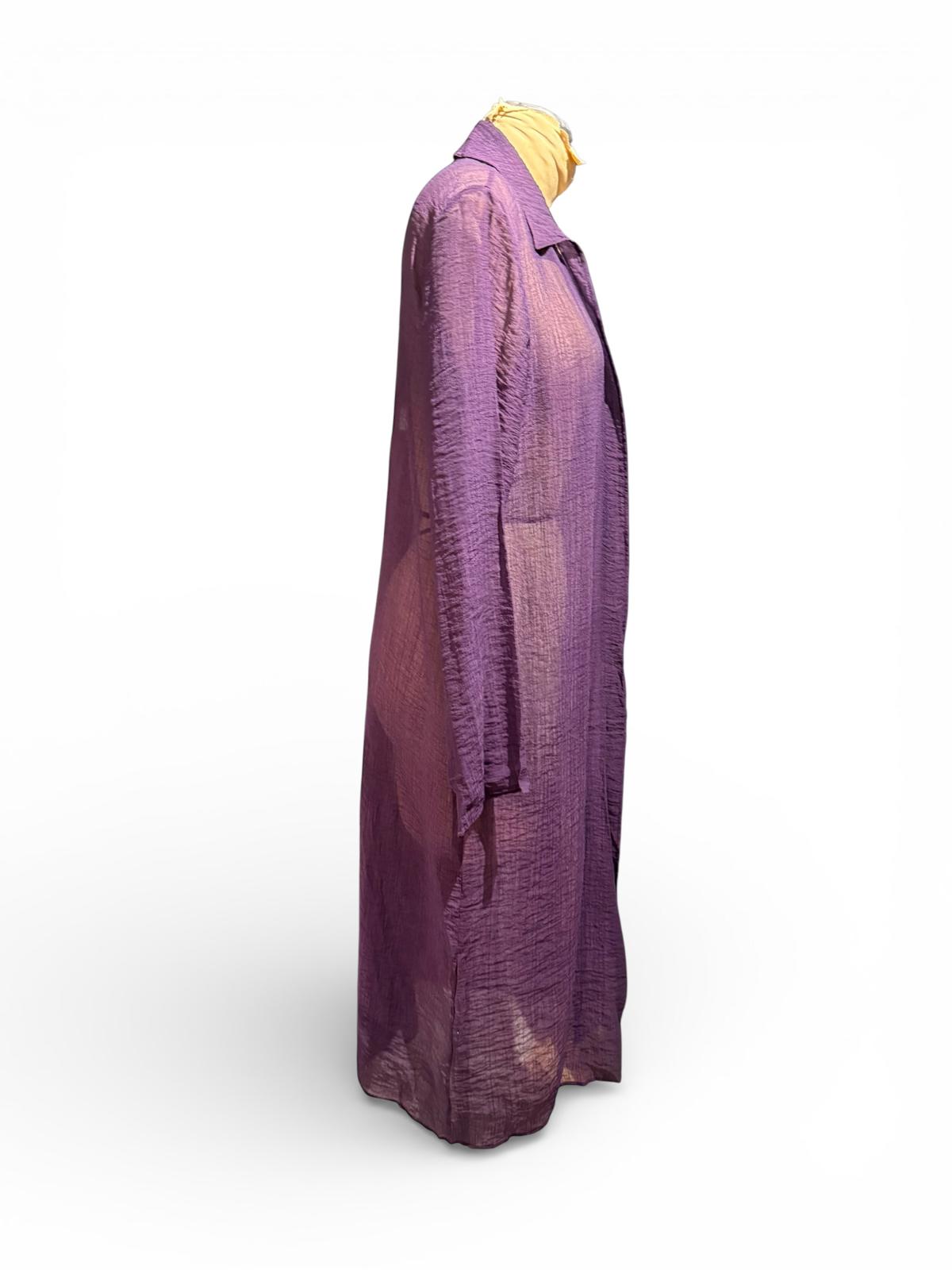 Eileen Fisher Women's Purple Sheer Duster