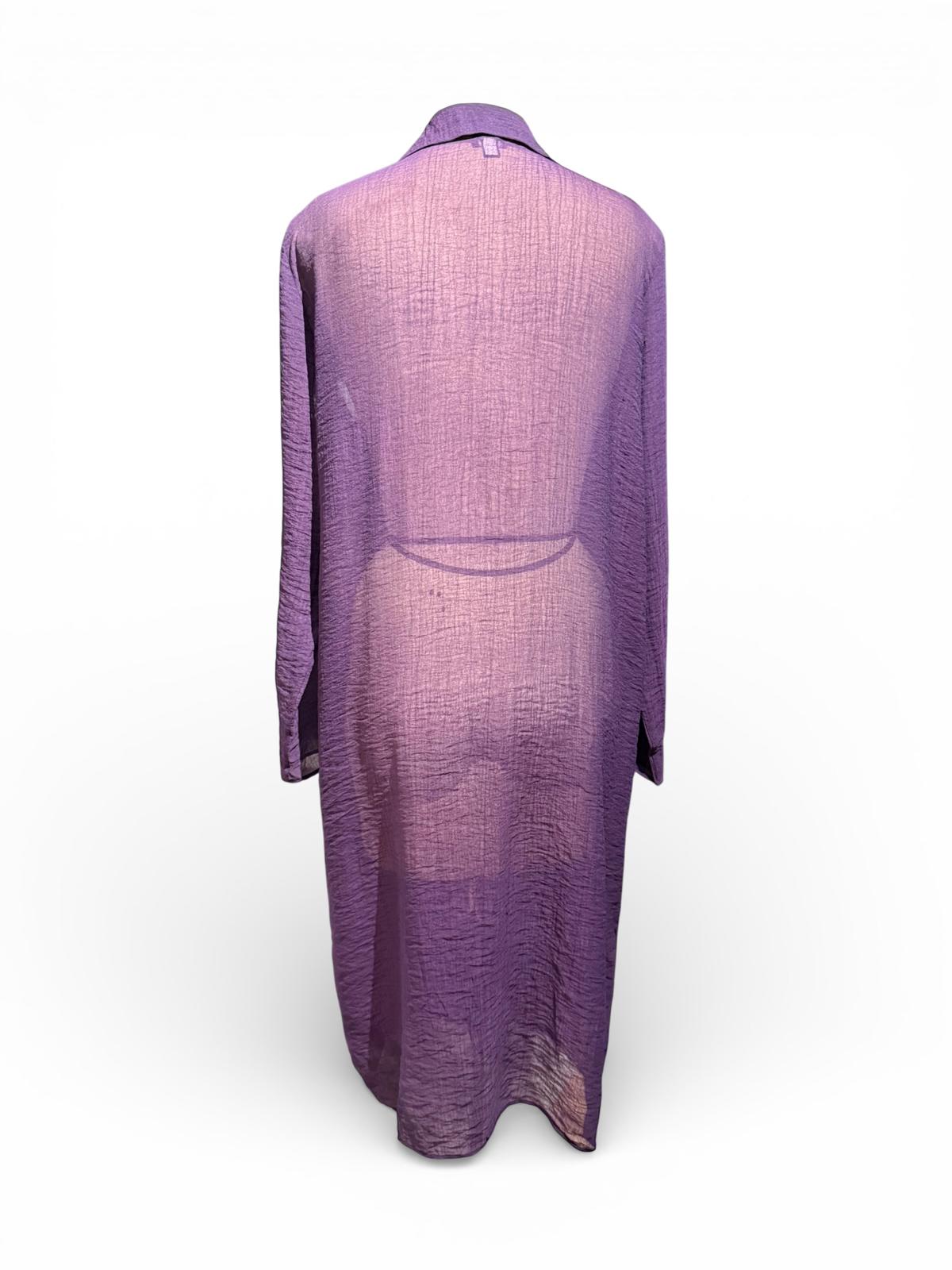 Eileen Fisher Women's Purple Sheer Duster