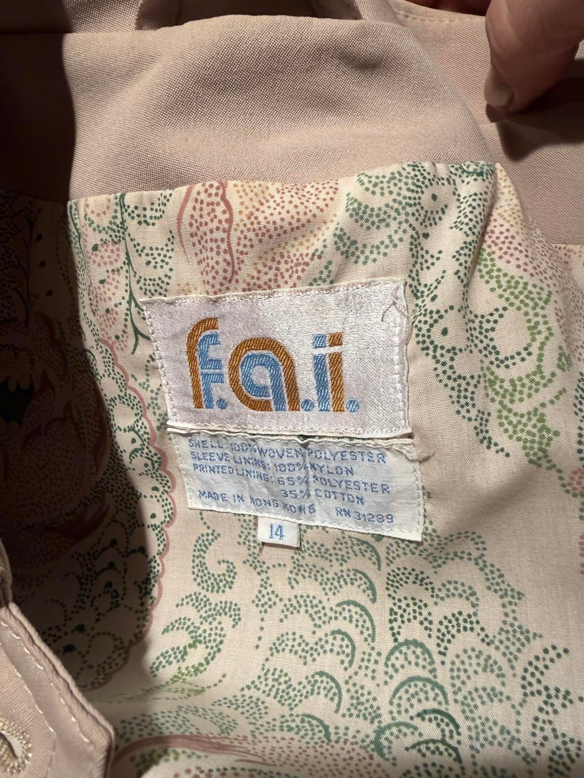F.A.I. Vintage Beige Trench Coat with Belt
