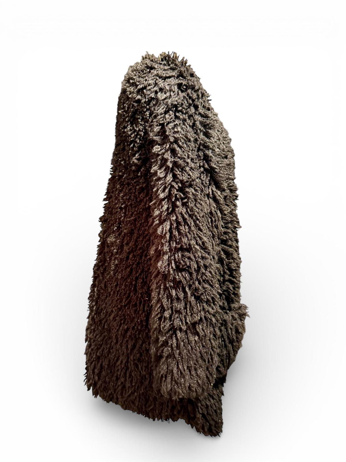 LOGO Lori Goldstein Cozy Black Faux Fur Shaggy Coat