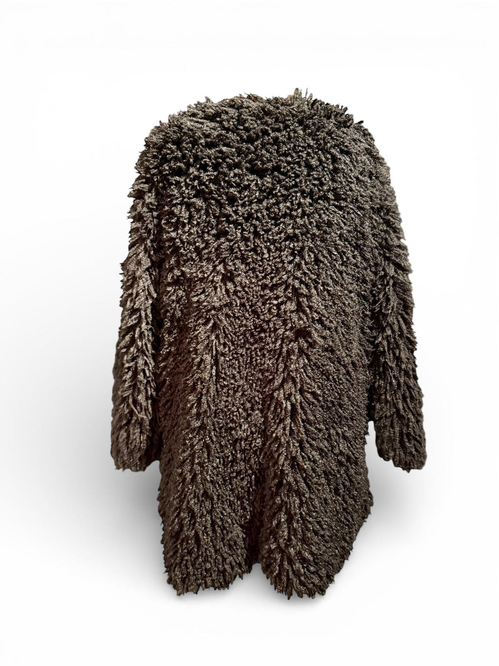 LOGO Lori Goldstein Cozy Black Faux Fur Shaggy Coat