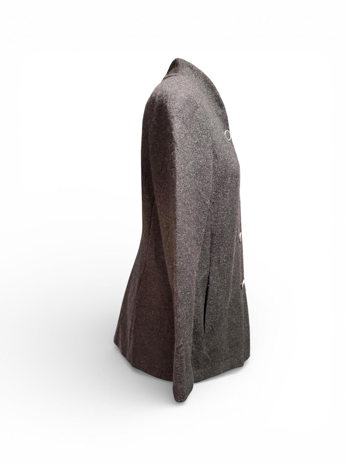 Geiger Gray Wool Blend Women's Button-Up Coat Jacket