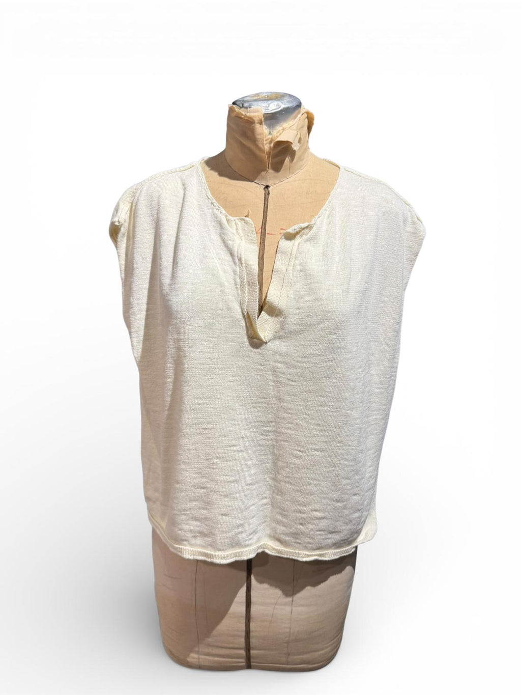FP Beach Free People Cream Sleeveless V-Neck Top