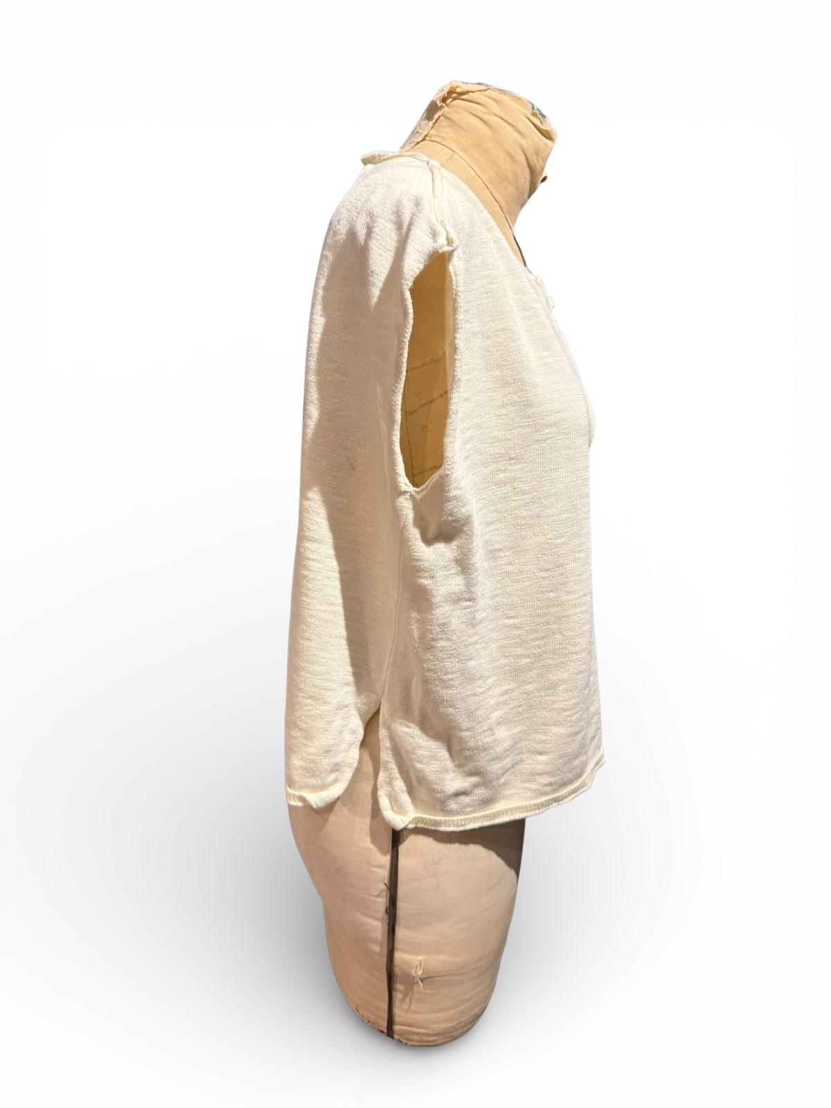 FP Beach Free People Cream Sleeveless V-Neck Top