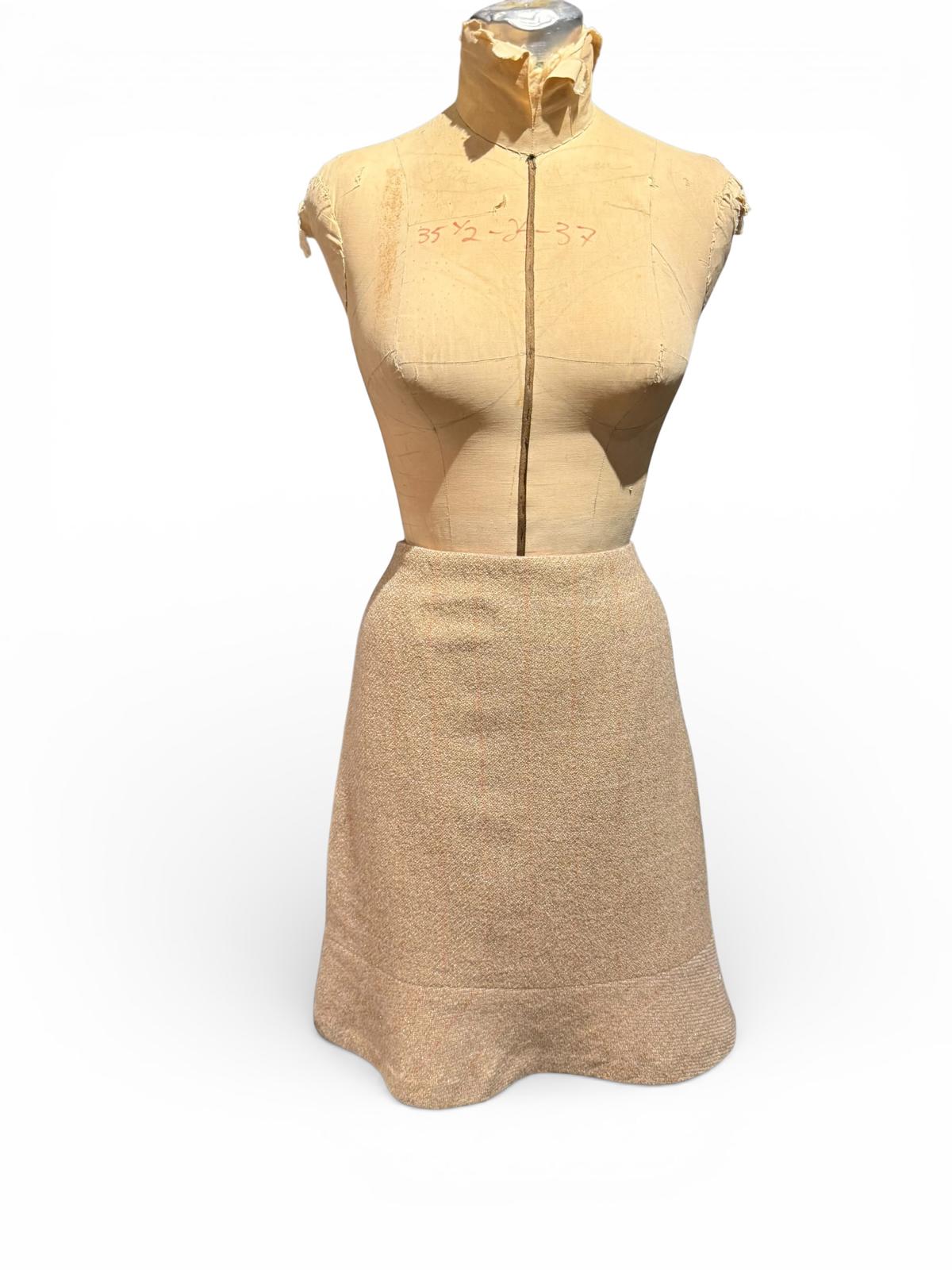 Etcetera Beige Tweed A-Line Skirt