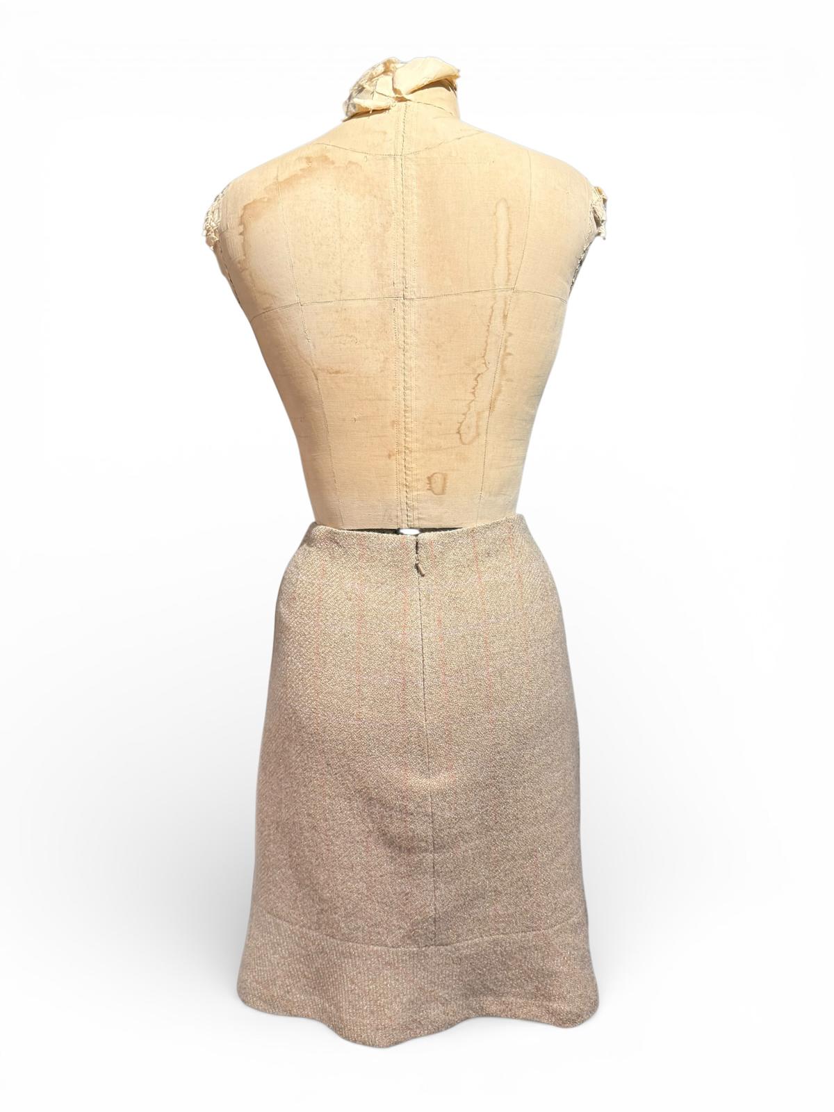 Etcetera Beige Tweed A-Line Skirt