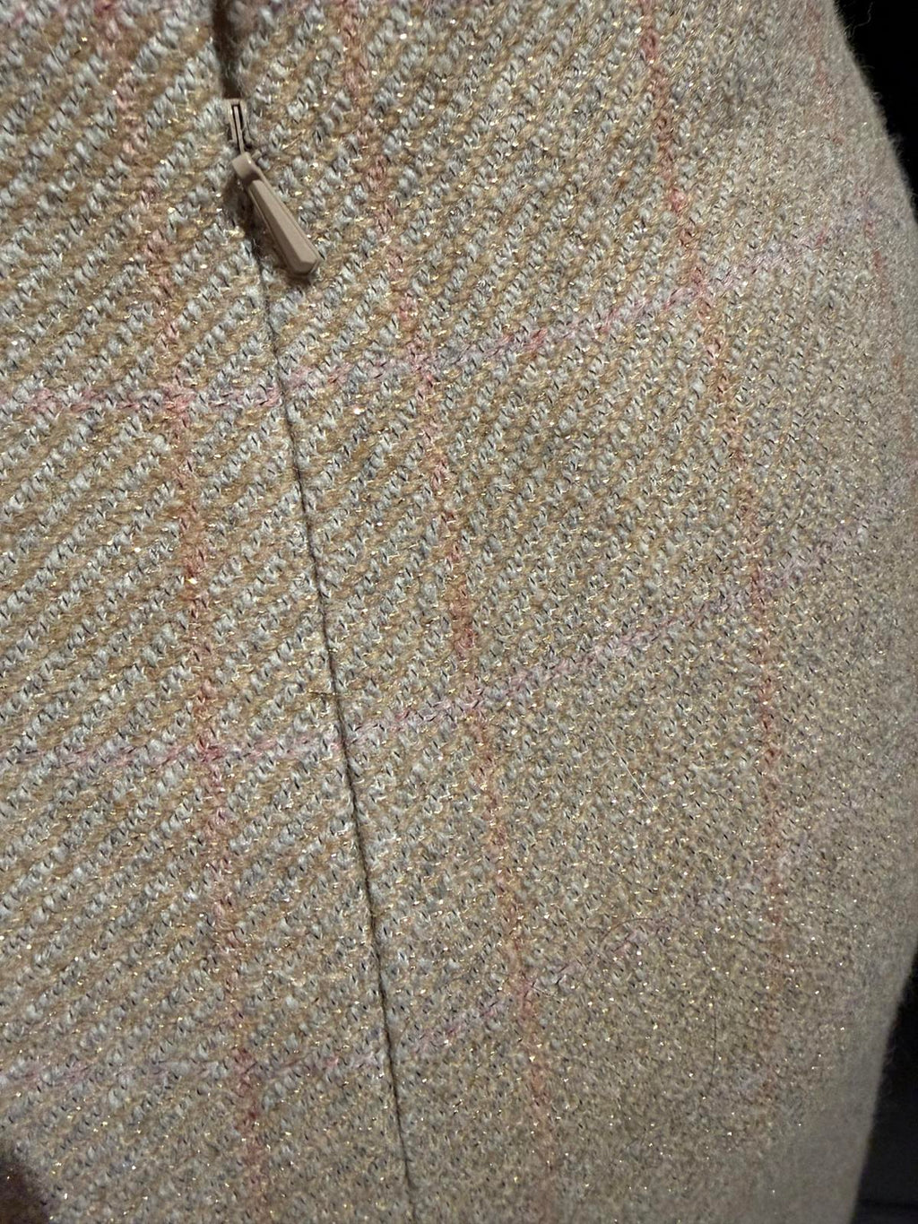 Etcetera Beige Tweed A-Line Skirt