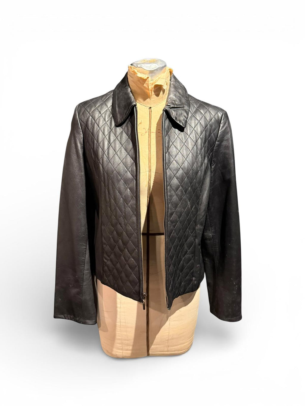 Valerie Stevens Black Quilted Leather Jacket