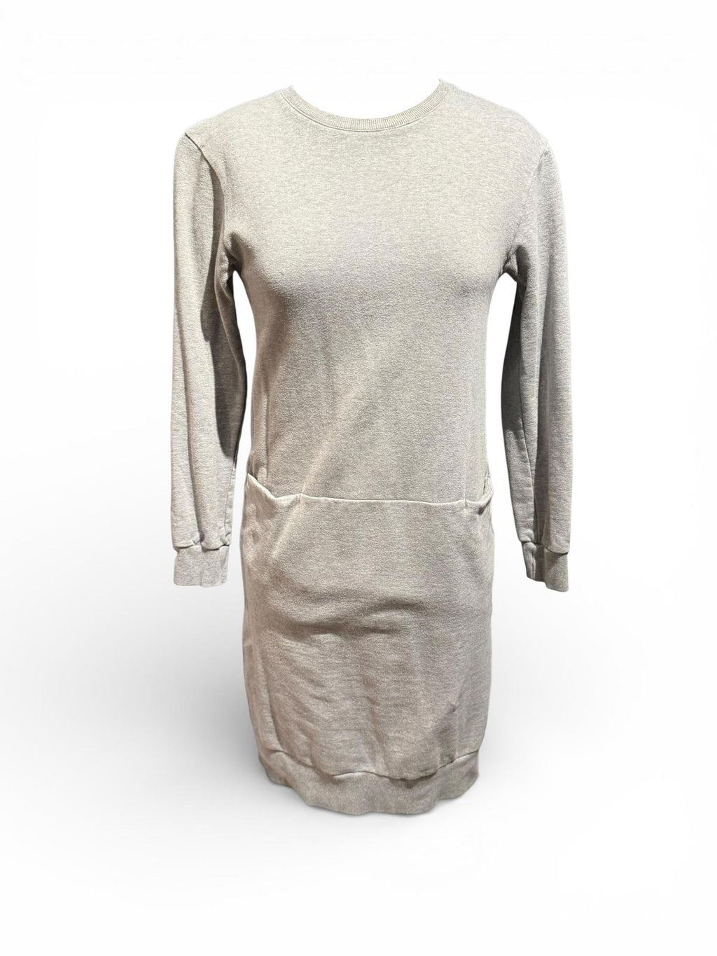 Kowtow Casual Long Sleeve Sweatshirt Dress in Light Gray
