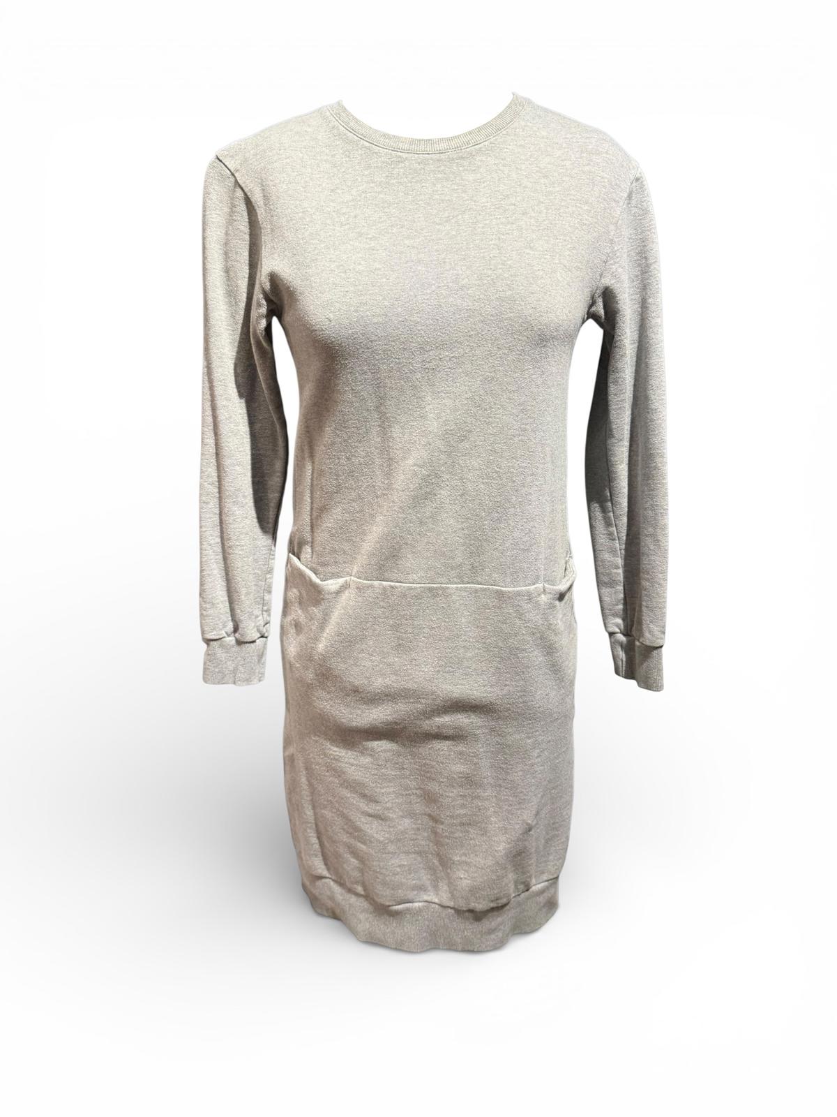 Kowtow Casual Long Sleeve Sweatshirt Dress in Light Gray