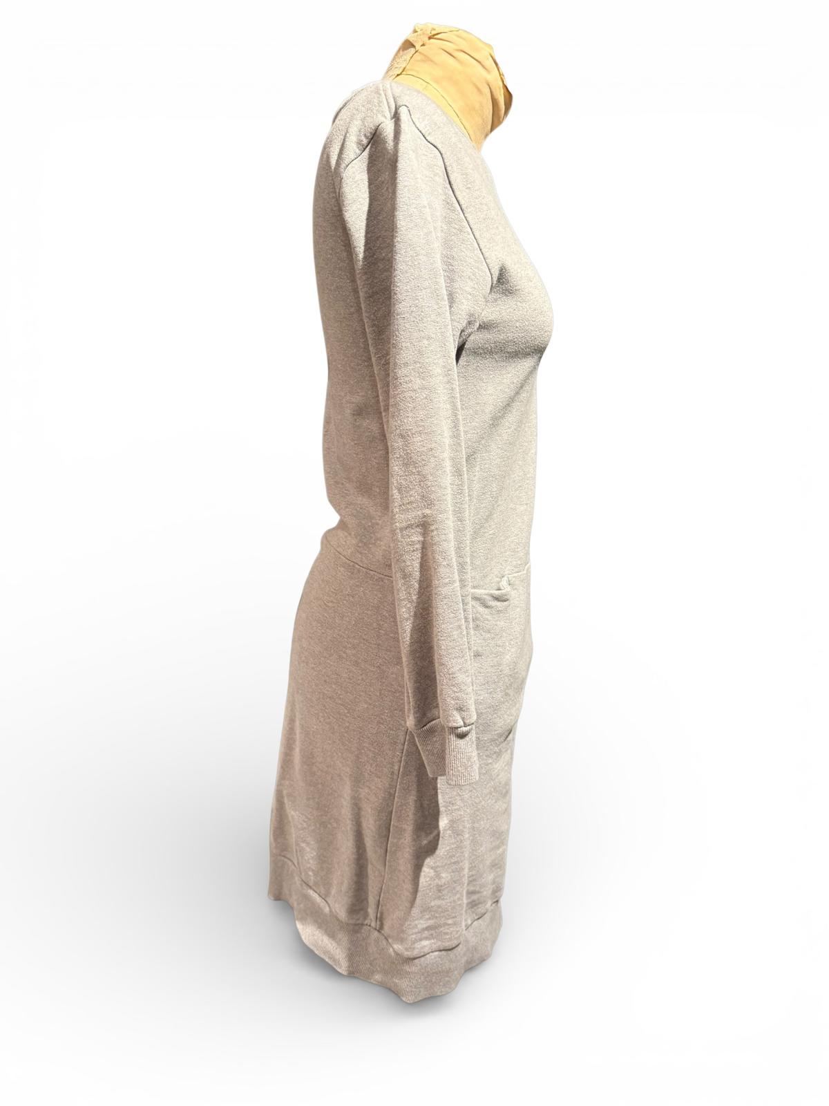Kowtow Casual Long Sleeve Sweatshirt Dress in Light Gray