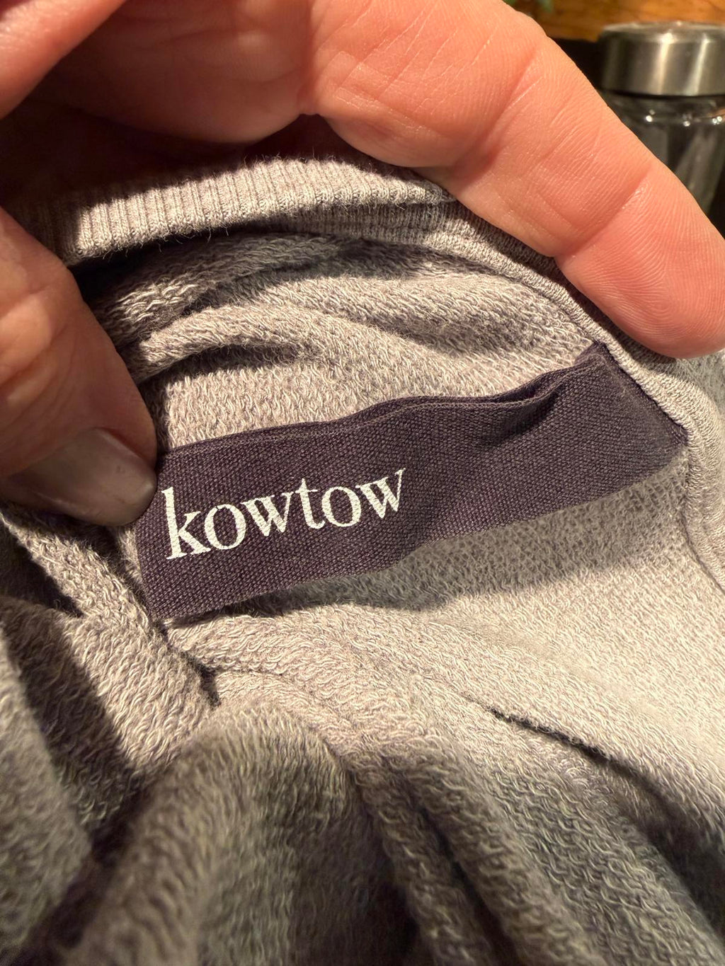 Kowtow Casual Long Sleeve Sweatshirt Dress in Light Gray