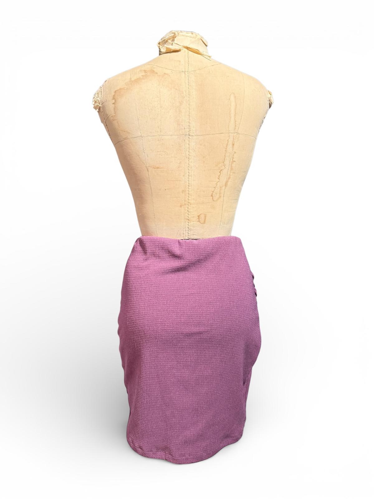 Free People Purple Ruched Mini Skirt