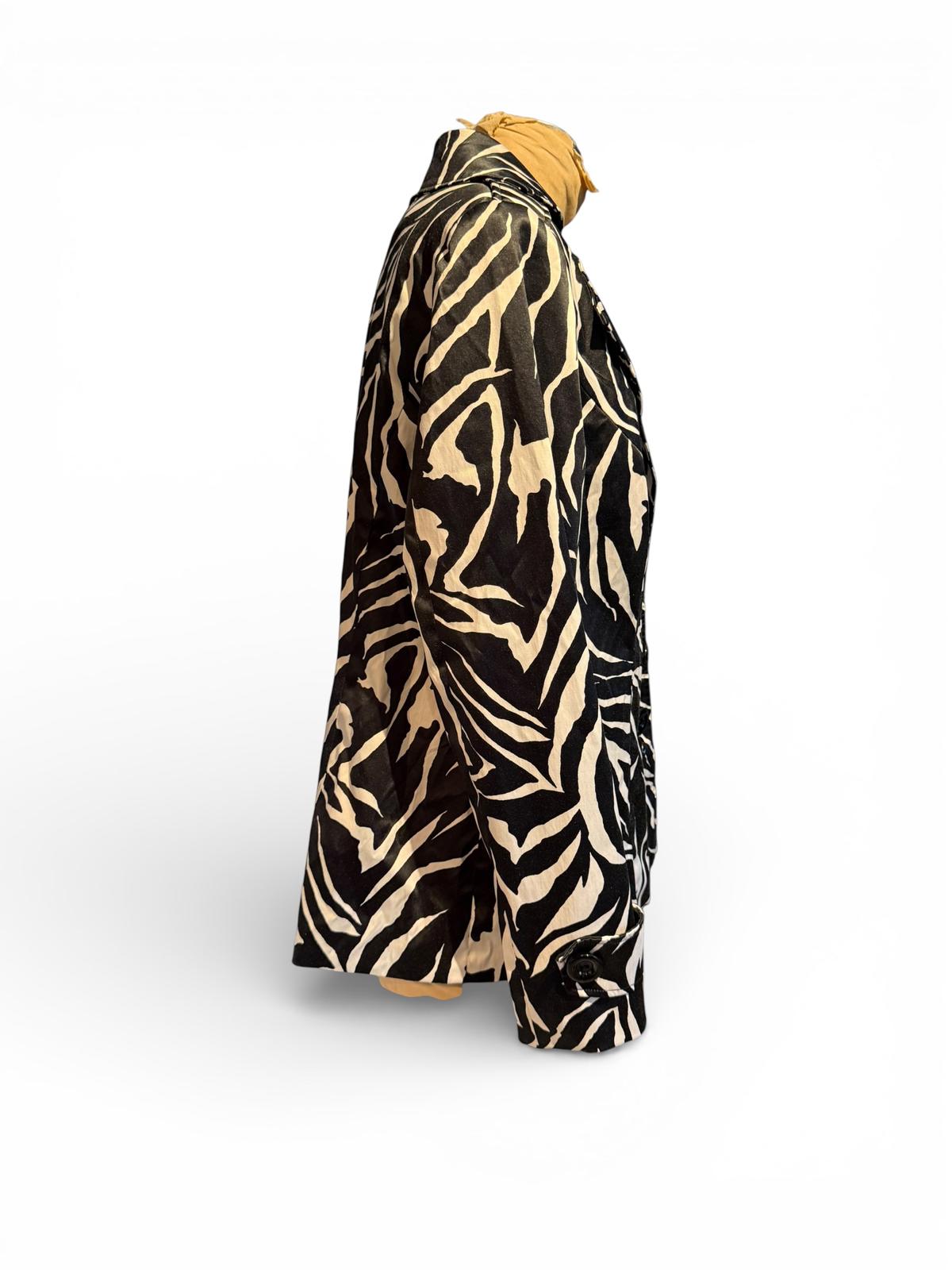 Marina Luna Black and White Zebra Print Blazer Jacket