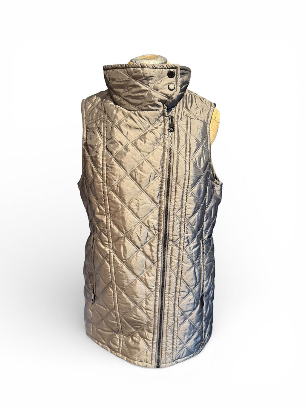 Marc New York Quilted Sleeveless Vest with High Collar