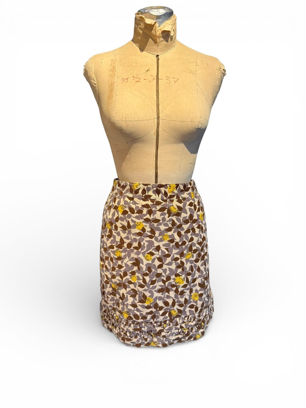 Boden Brown and Yellow Floral Patterned Skirt