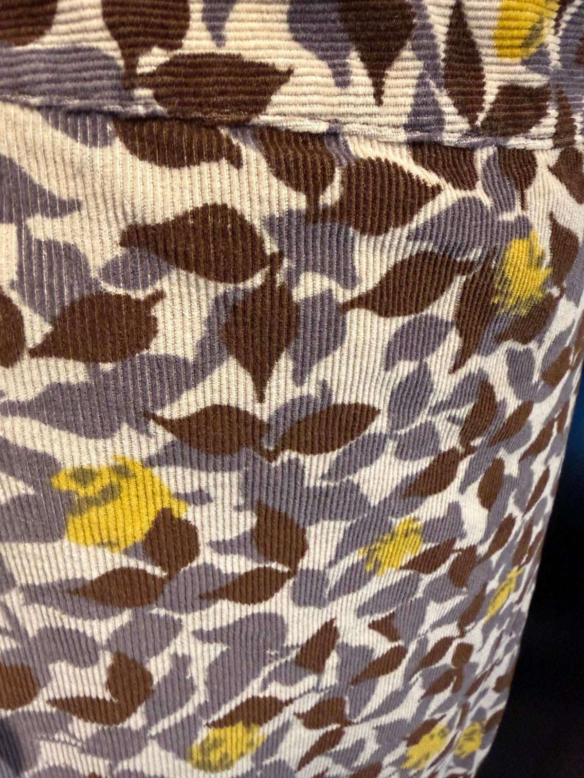 Boden Brown and Yellow Floral Patterned Skirt