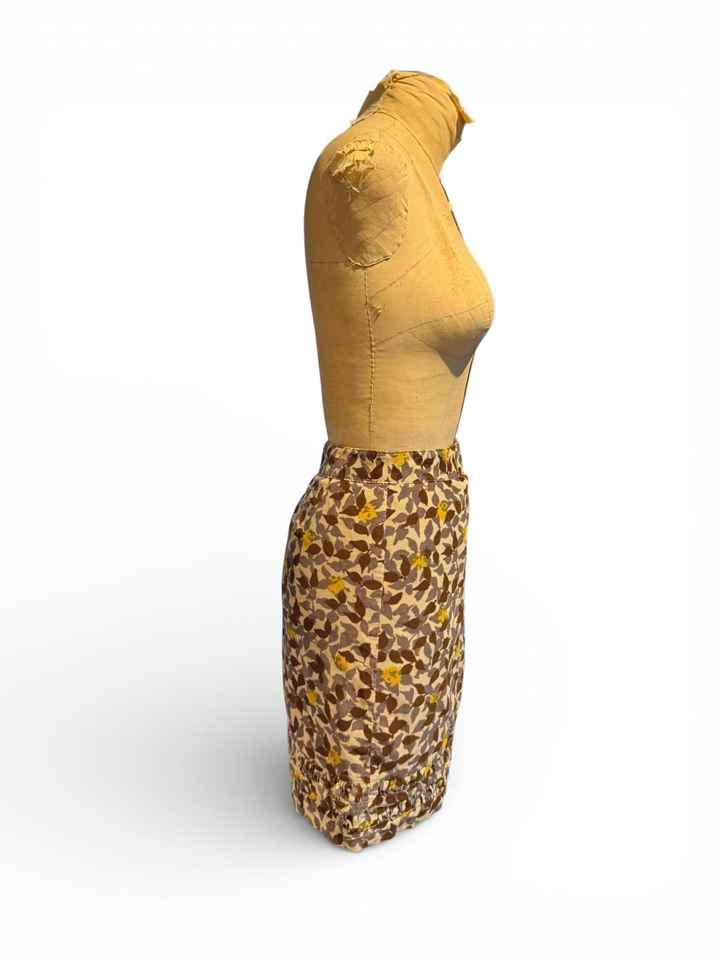 Boden Brown and Yellow Floral Patterned Skirt