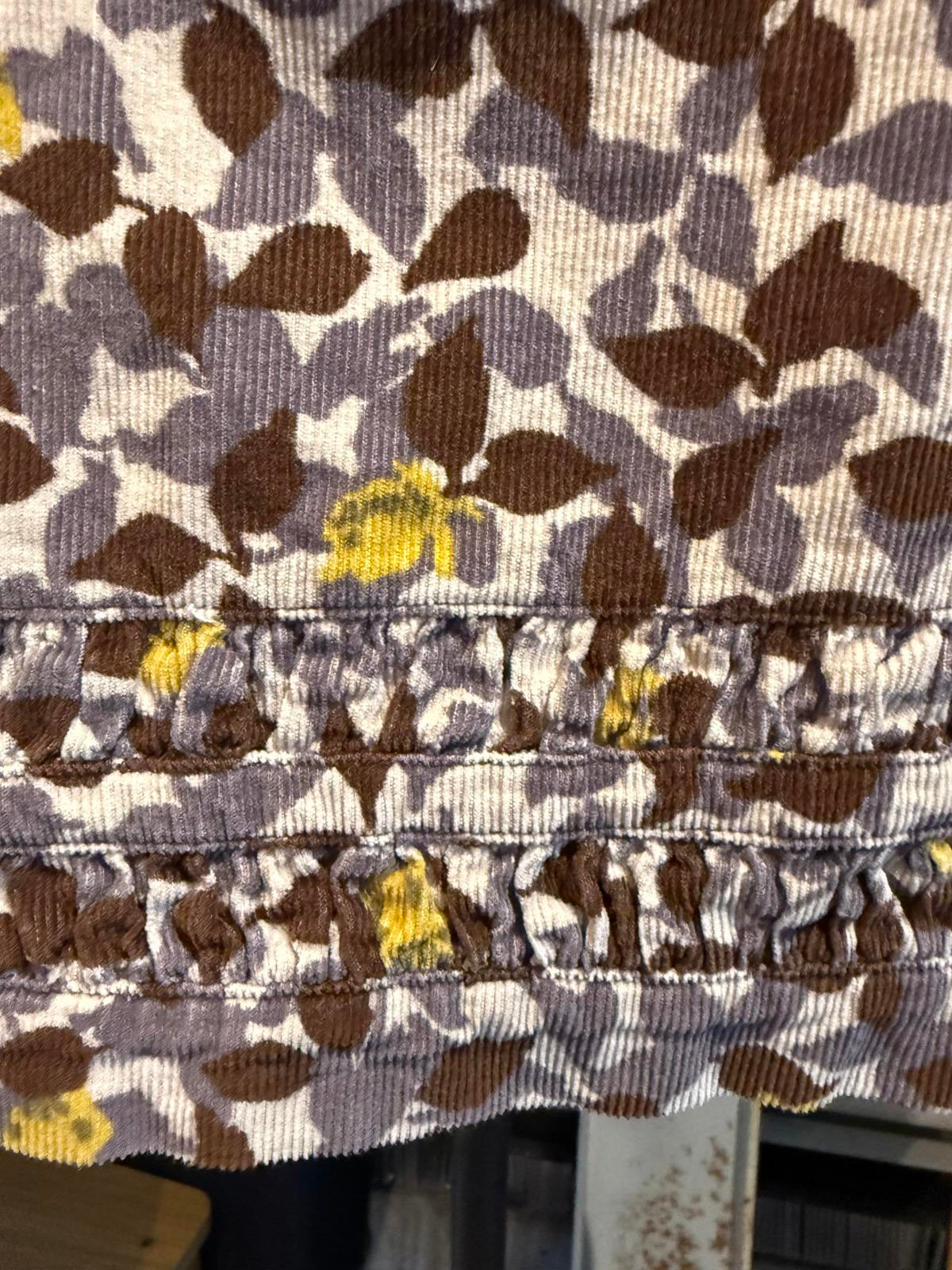 Boden Brown and Yellow Floral Patterned Skirt