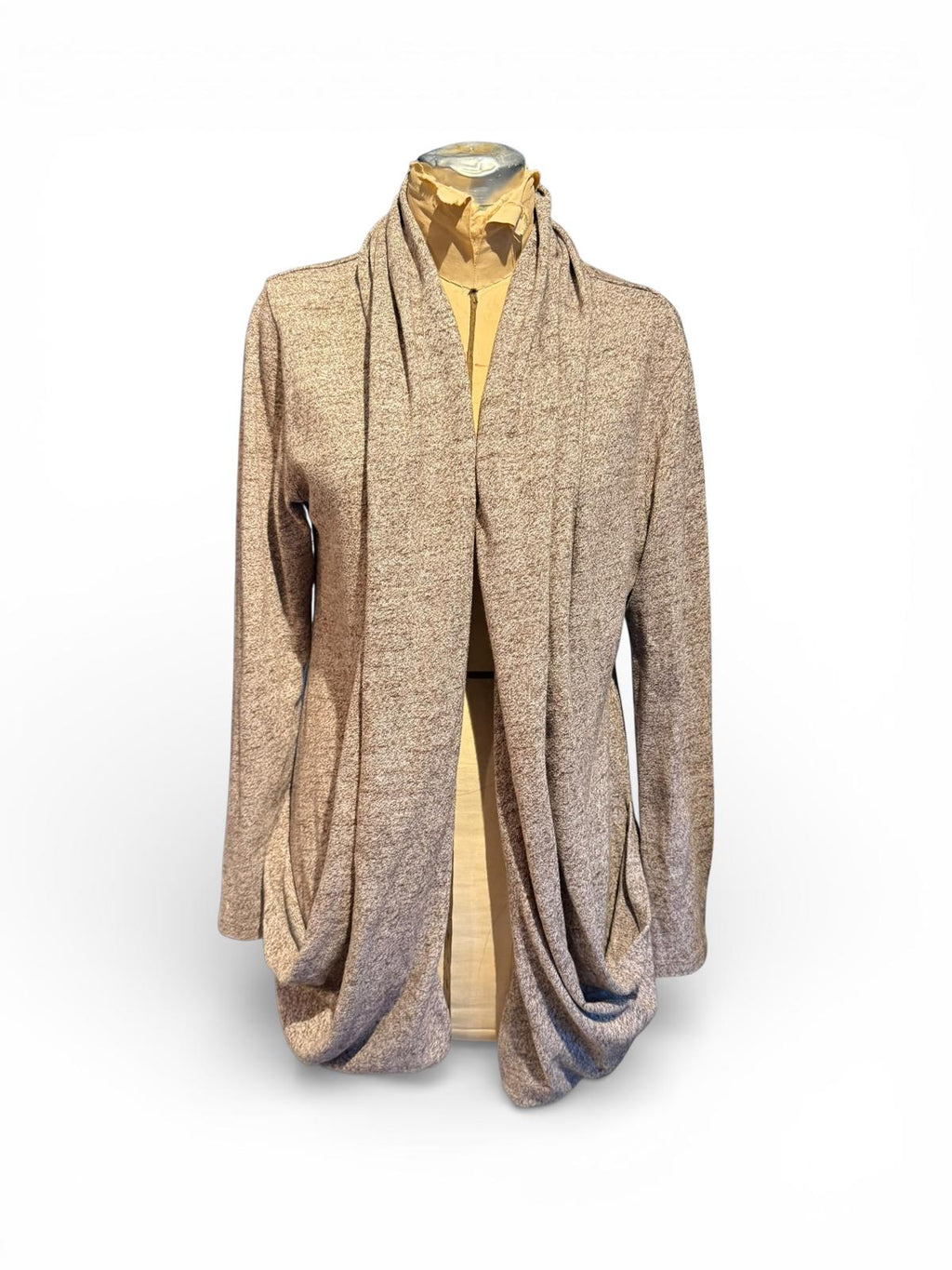 UGG Beige Long Sleeve Draped Open Front Cardigan