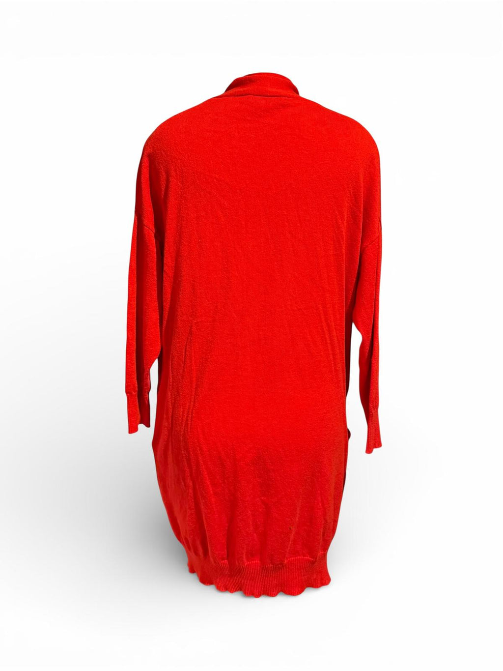 Beryll Cashmere Red Open Front Long Sleeve Cardigan Sweater
