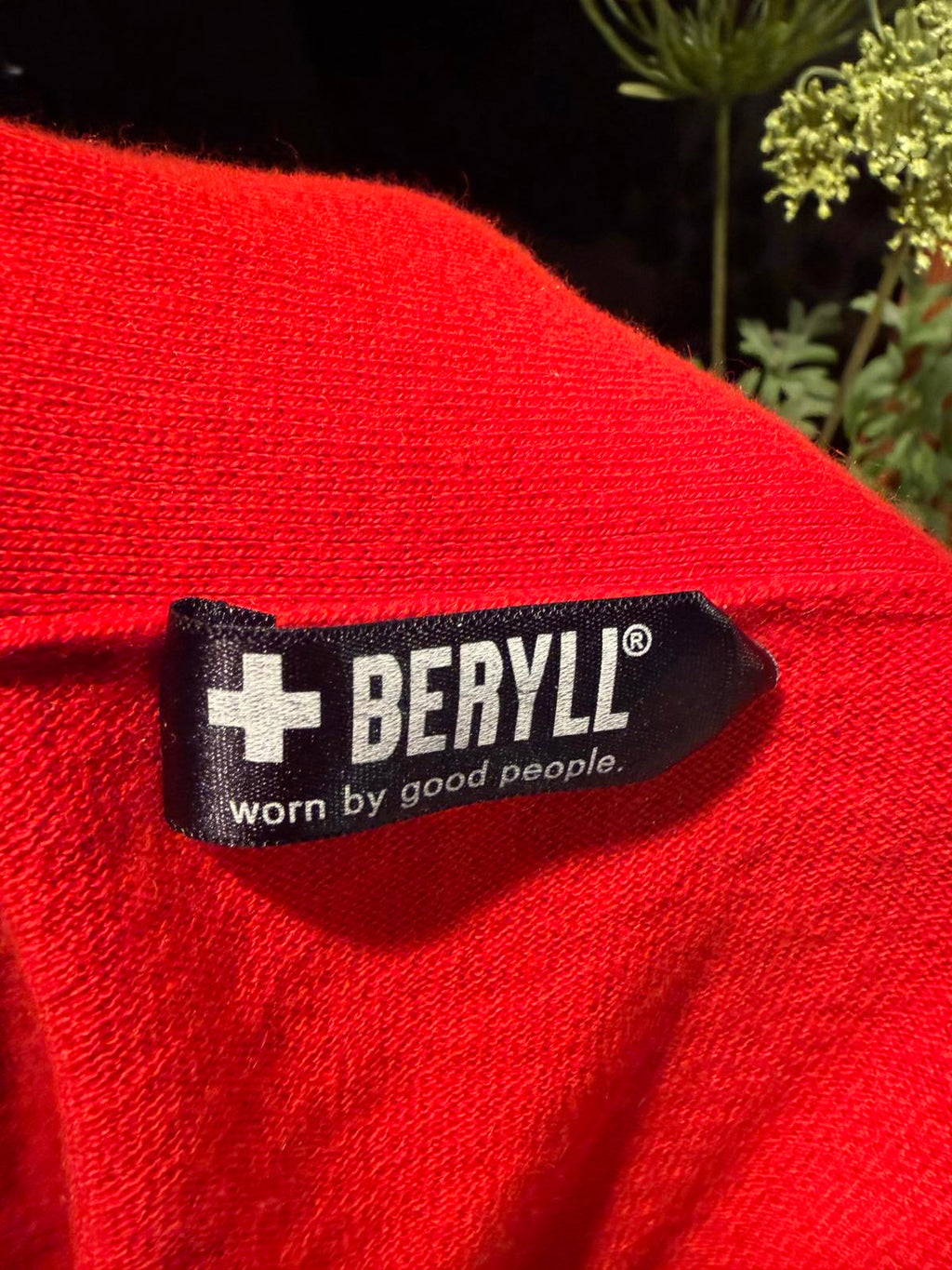 Beryll Cashmere Red Open Front Long Sleeve Cardigan Sweater