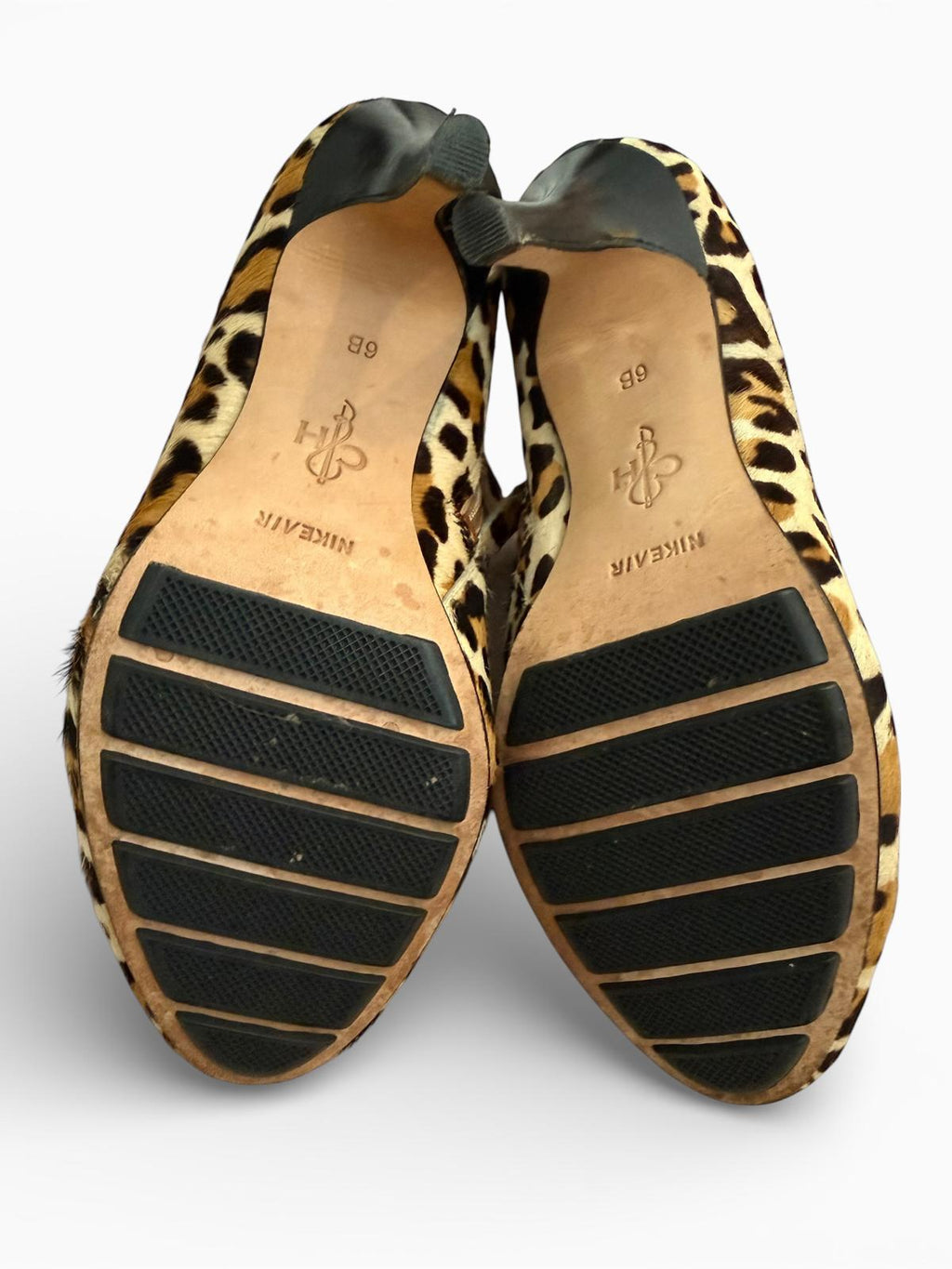 Cole Haan + Nike Air Collab Leopard Print Heel Ankle Boots