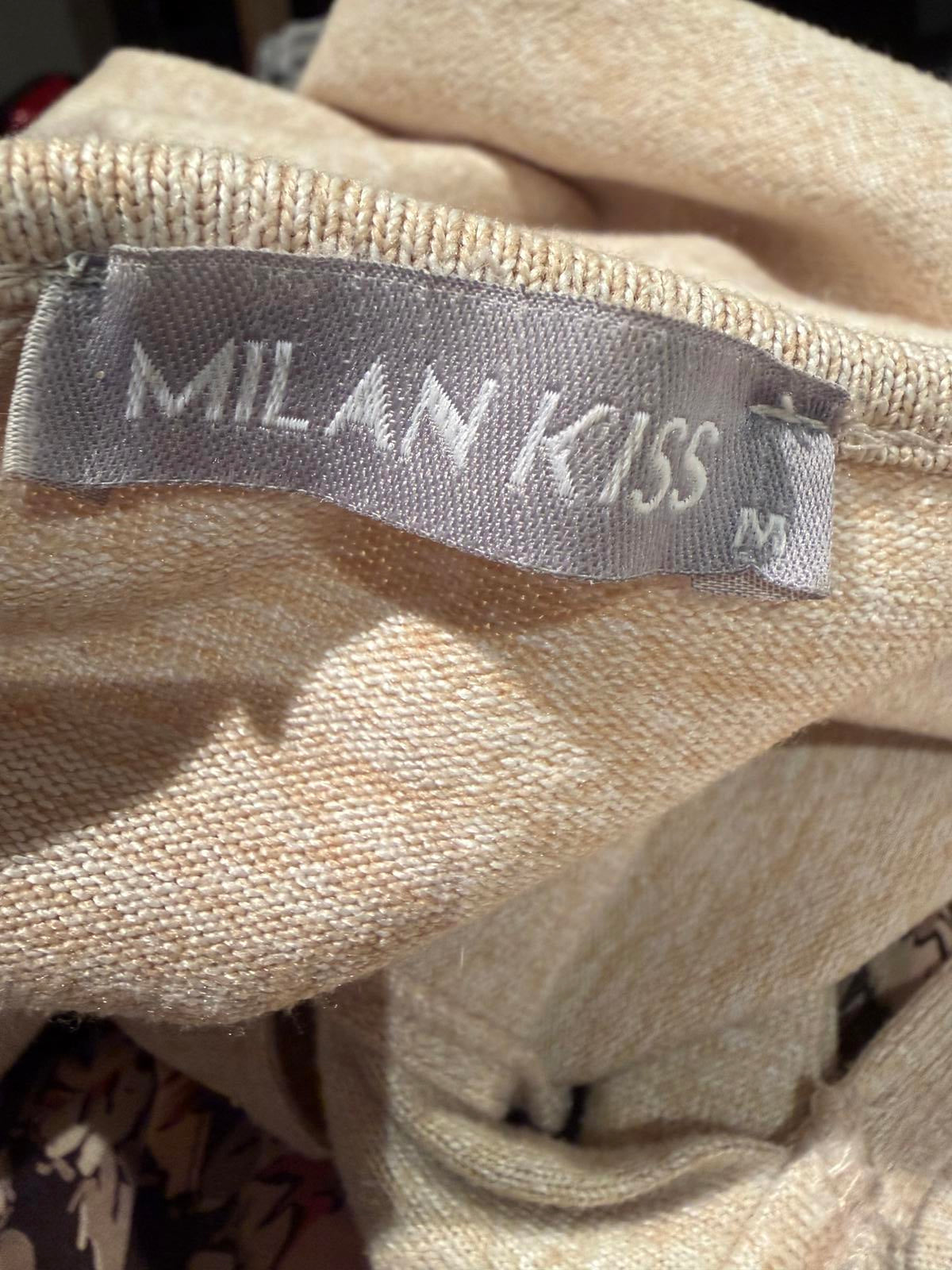 Milan Kiss Beige Wrap Sweater with Belt