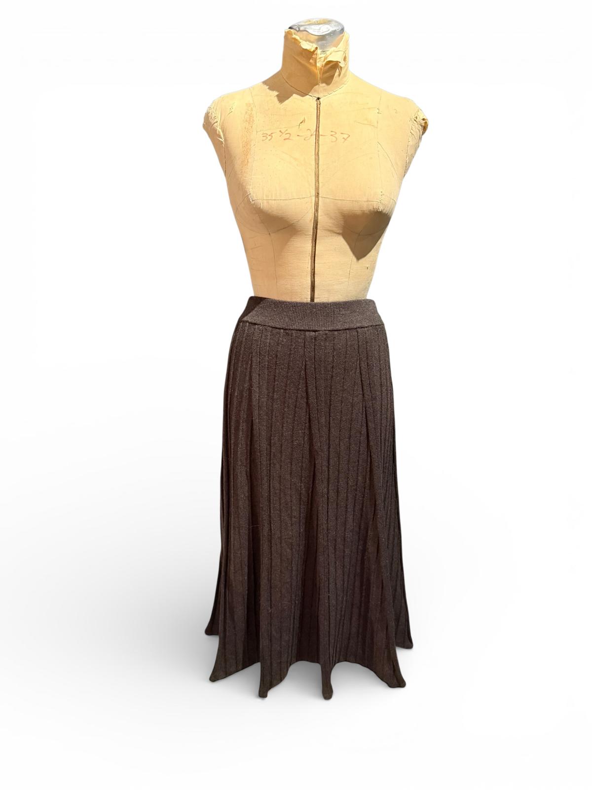 Modern Citizen Tilda Black Pleated Knit Midi Skirt