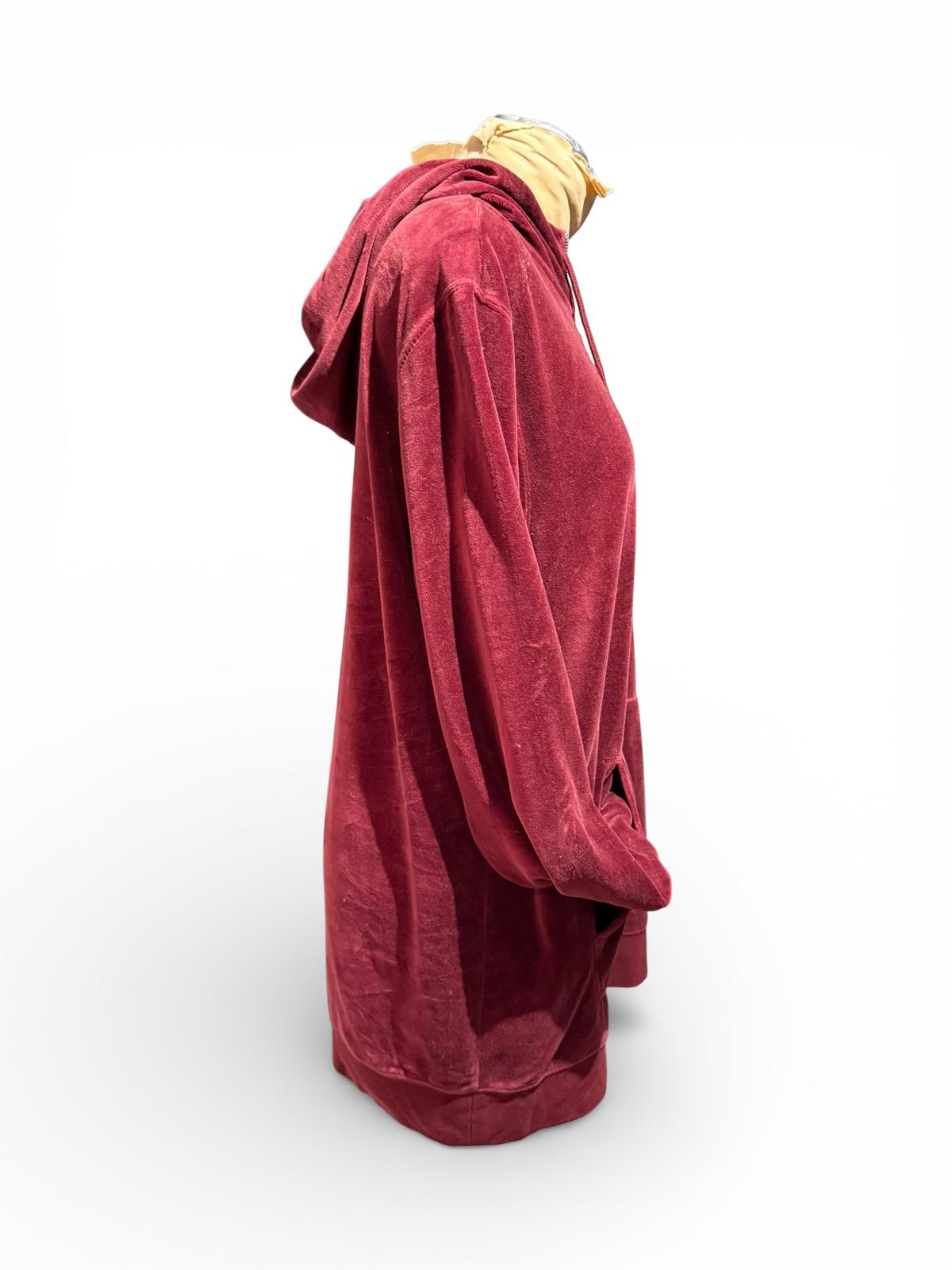 Pacsun Velvet Hoodie with Front Pocket and Half-Zip