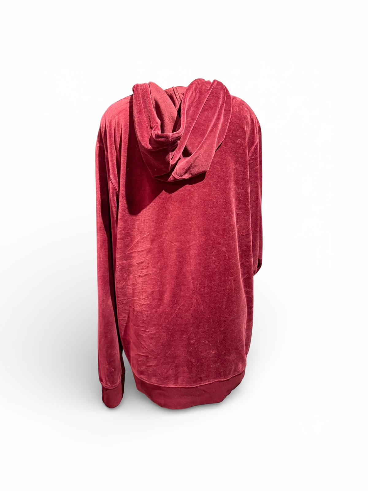 Pacsun Velvet Hoodie with Front Pocket and Half-Zip