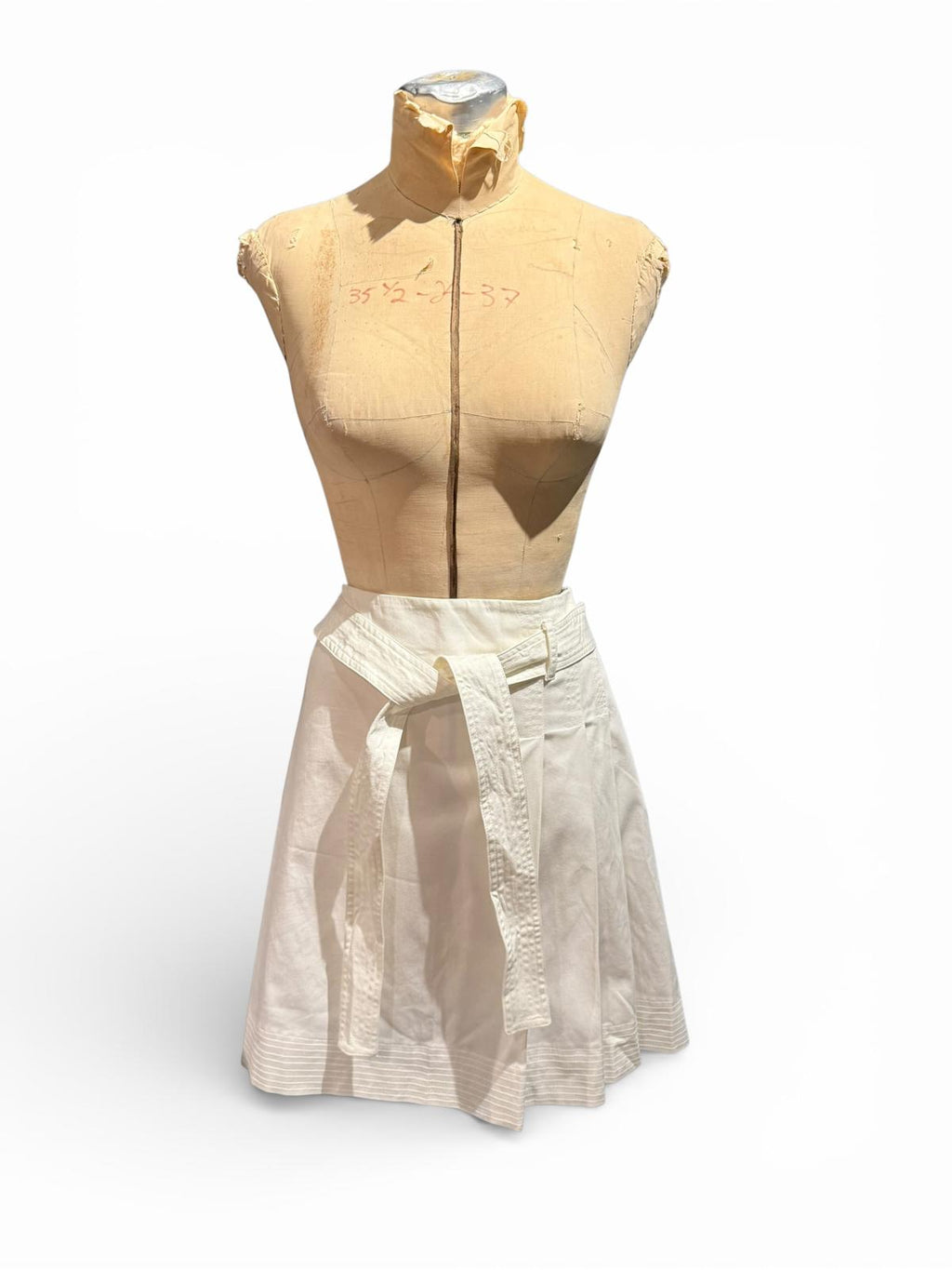 White A-Line Skirt with Belt