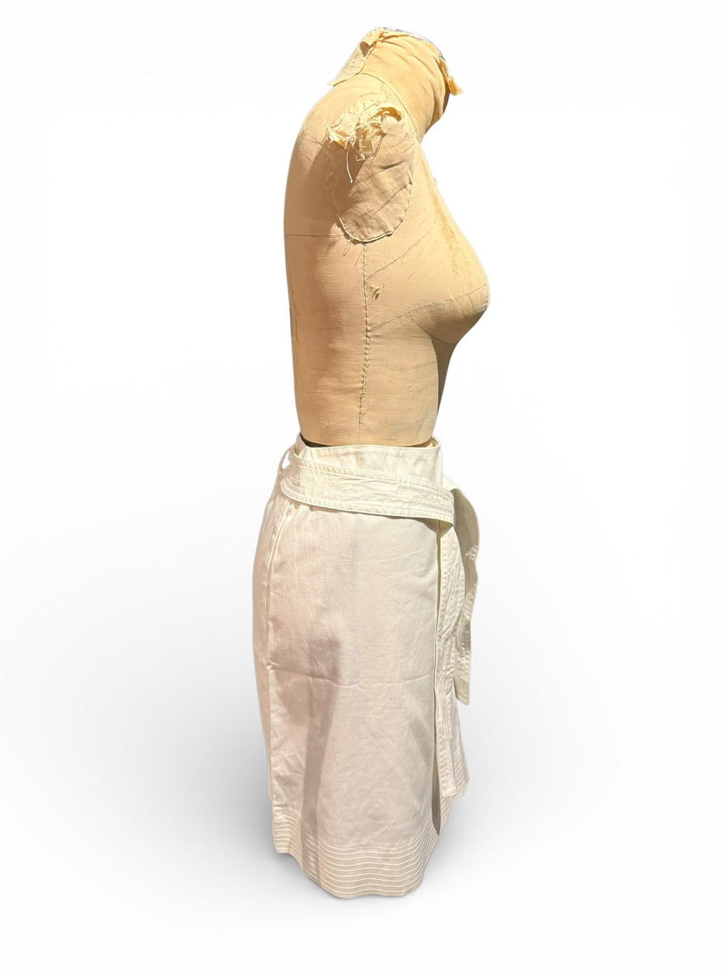 White A-Line Skirt with Belt