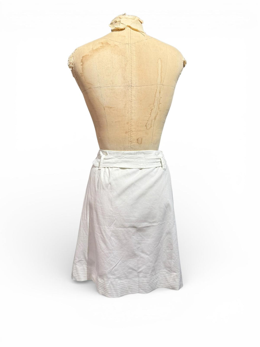 White A-Line Skirt with Belt
