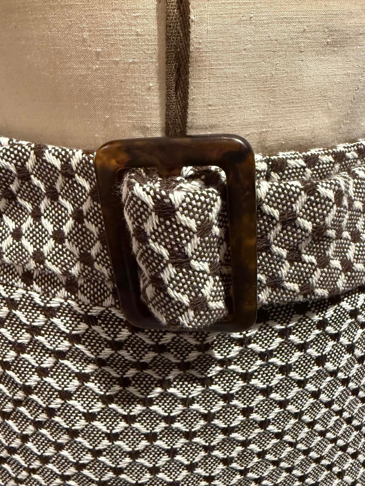Jones|Wear Patterned Wool Belted Pencil Skirt