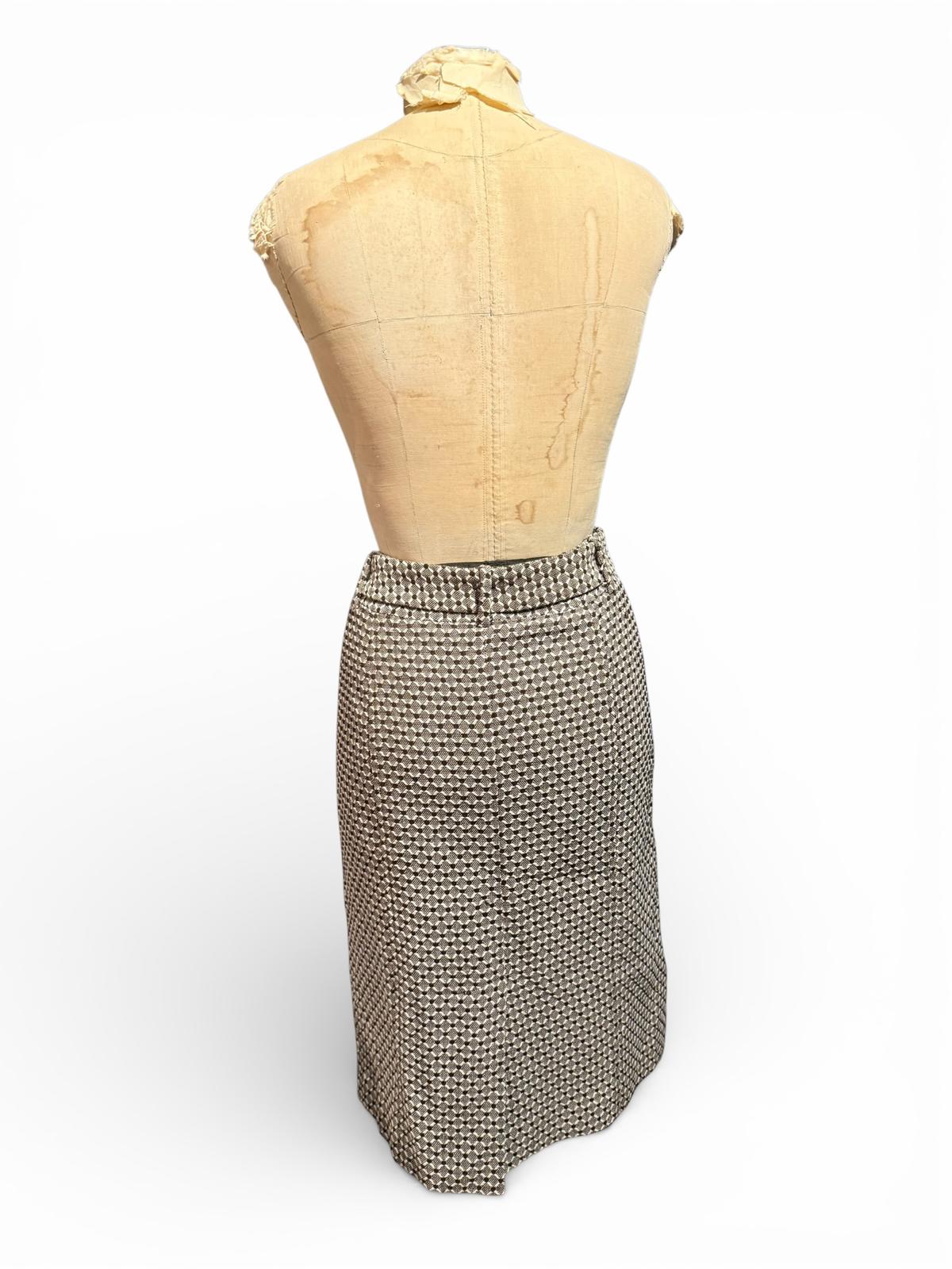 Jones|Wear Patterned Wool Belted Pencil Skirt