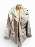 Mackintosh Light Beige Hooded Jacket with Striped Lining