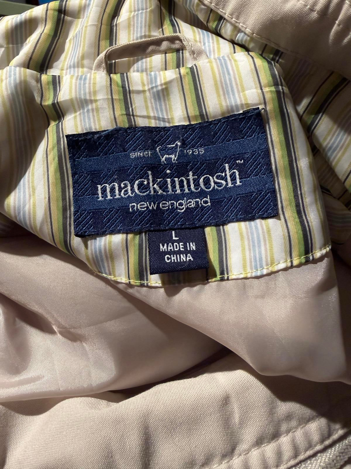 Mackintosh Light Beige Hooded Jacket with Striped Lining
