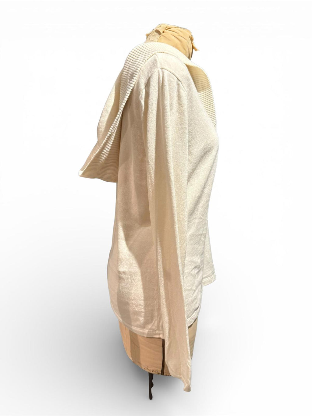 J. Jill Cream Long Sleeve Sweater with Unique Shawl Collar