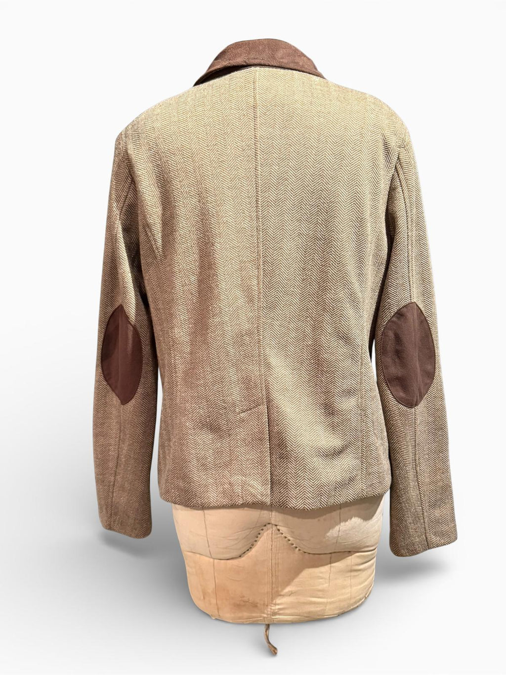 Isaac Mizrahi Classic Brown Tweed Blazer with Elbow Patches